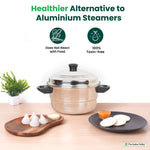 Thumbnail for The Indus Valley Premium Stainless Steel idlipot regular with mini idli plates-(3+1) Idli/ Momo Maker/  Veg Steaming Set, Tri-ply Induction Bottom, 4 Plates