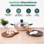 Thumbnail for The Indus Valley 14 Pit Tri-Steel Multi Pot Premium Stainless Steel Idli/ Momo Maker/  Veg Steaming Set, Tri-ply Induction Bottom, 2 Plates, 27cm