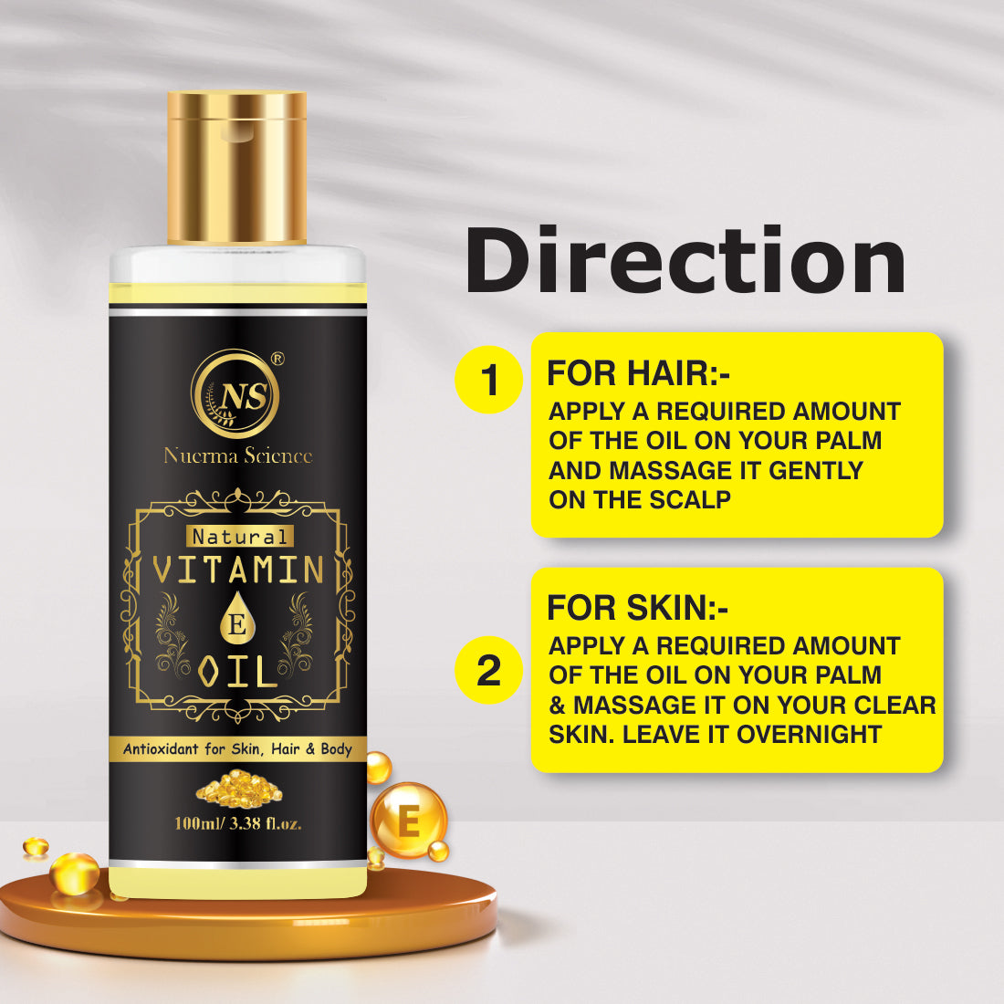 Nuerma Science Vitamin E Oil For Skin, Hair & Body