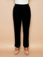 Thumbnail for trueBrowns Black Velvet Embroidered Kaftan Kurta Set