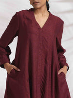 Thumbnail for trueBrowns Maroon Dobby Co-ord Set