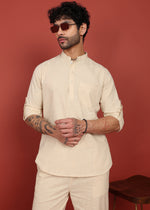 Thumbnail for Fabmade Ivory Ease Short Kurta Co-Ord Set - Distacart