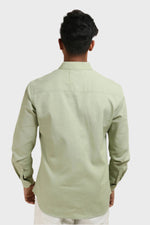 Thumbnail for Xkind Pista Green Textured Slim Fit Shirt