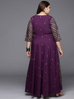 Thumbnail for Ahalyaa Plus Size V-neck Maxi Ethnic Dress - Distacart