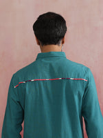 Thumbnail for trueBrowns Men's Teal Cotton Shirt
