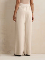 Thumbnail for trueBrowns Ivory Woollen Flared Pants