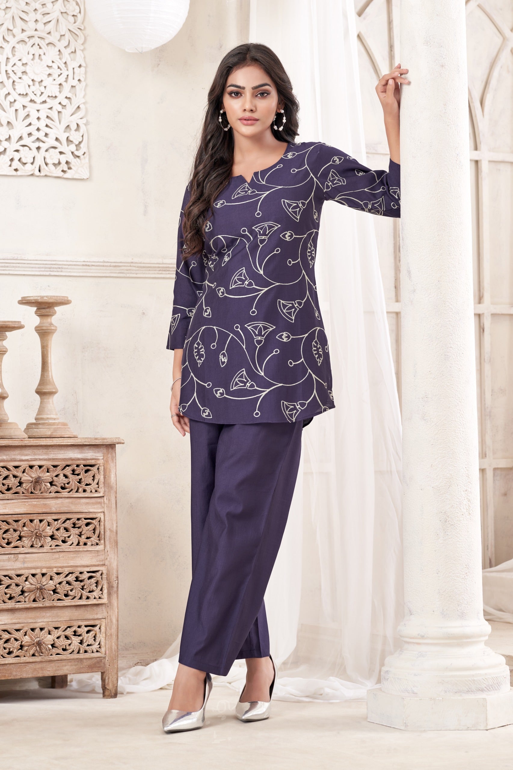Anaita Blue Stylish Readymade Co-Ords Set - Dista