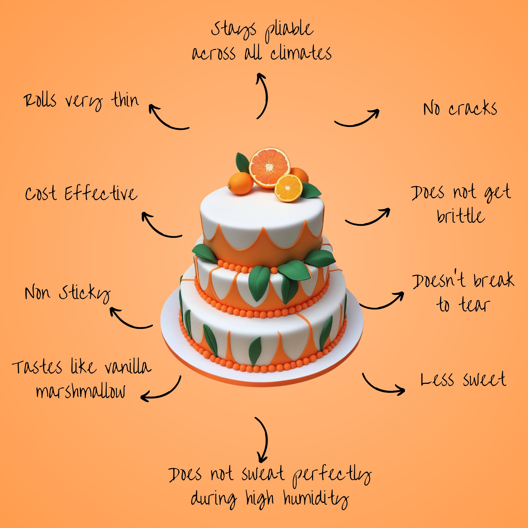 confect citrus orange sugarpaste br b 250 gms b