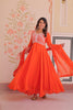 Anaita Orange Georgette Readymade Anarkali Suit with Beads & Embroidery Work - Dista