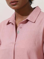 Thumbnail for trueBrowns Pink Cotton Linen Dress