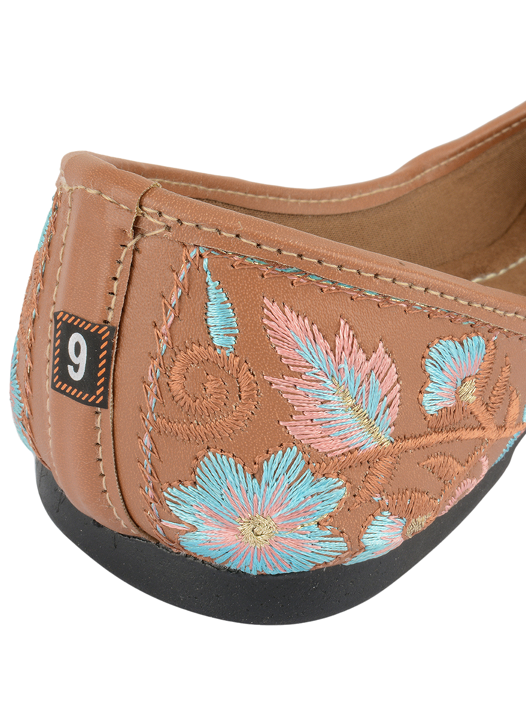 Desi Colour Women Indian Ethnic Footwear-Cushioned Peach Floral - Distacart