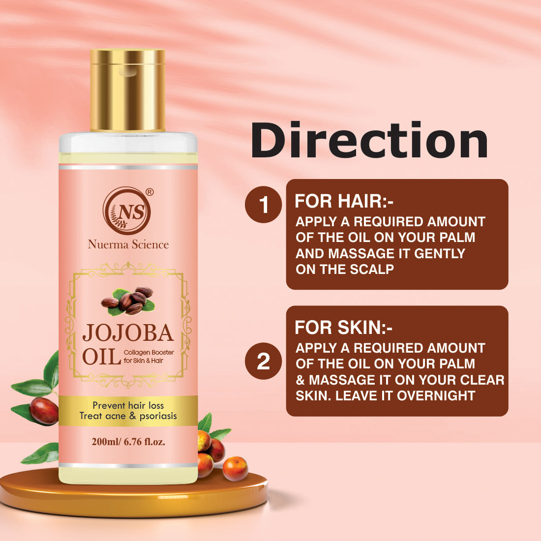 Nuerma Science Jojoba Oil: Your Ultimate Collagen Booster for Skin Glow & Hair Growth
