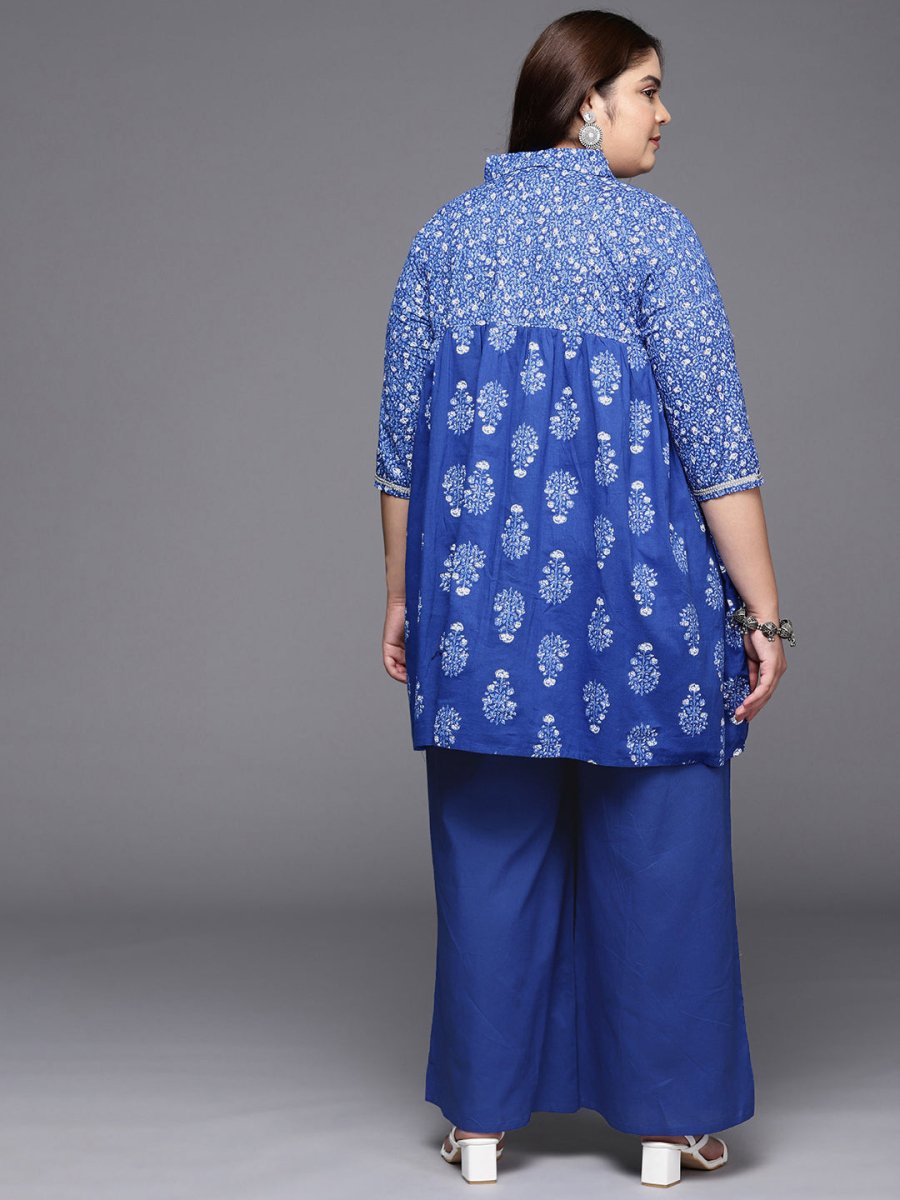 Ahalyaa Women Plus Size Cotton Tunic with Palazzos - Distacart