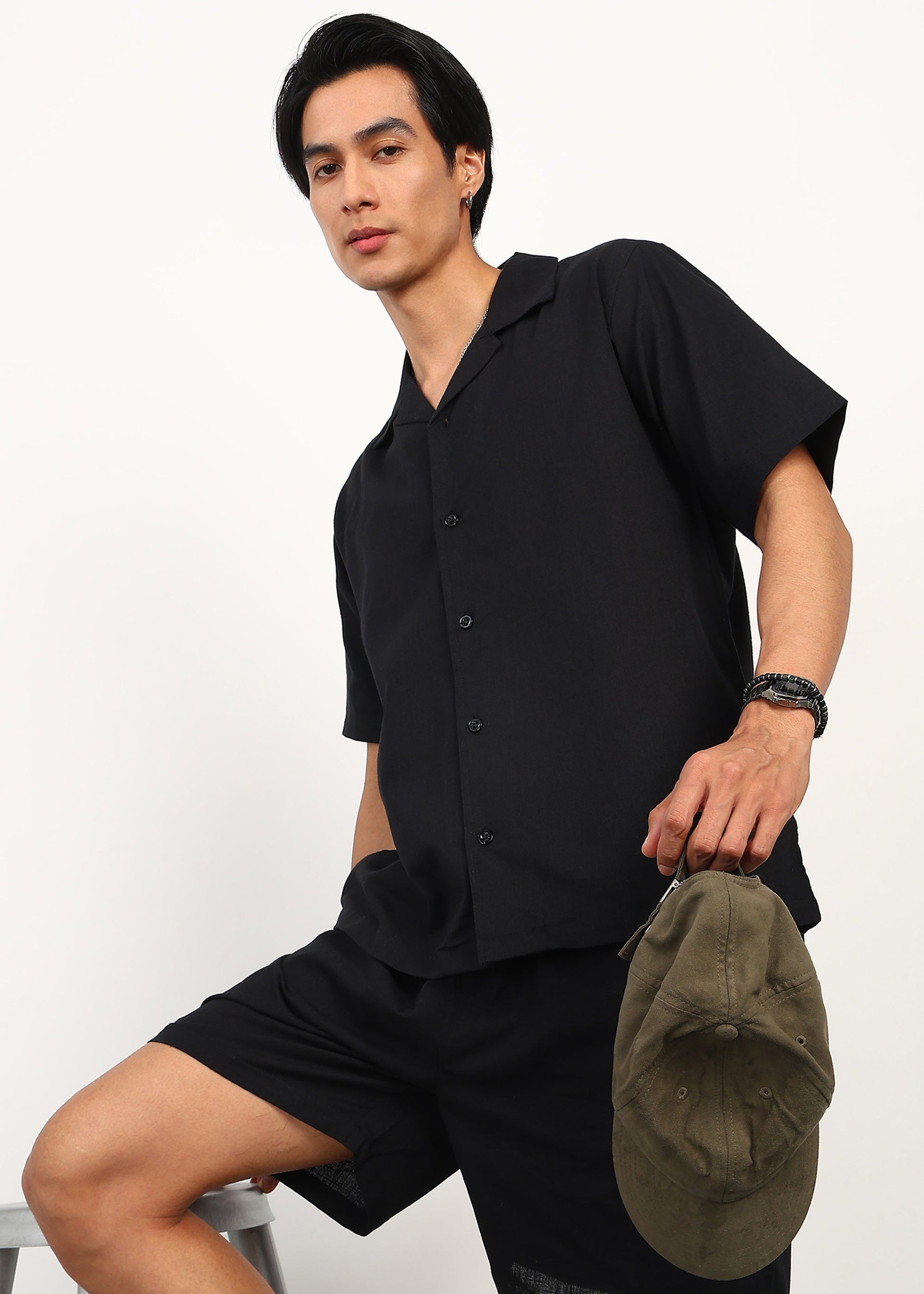Fabmade Core Black Linen Co-Ord - Distacart