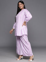 Thumbnail for Ahalyaa Plus Size Striped Tunic with Palazzos - Distacart