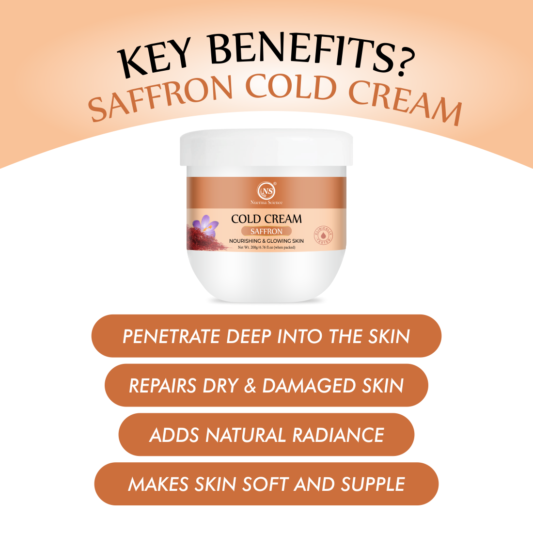 Nuerma Science Saffron Cold Cream For Nourishing & Glowing Skin