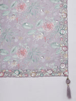 Thumbnail for House of Panchhi Mauve Chiffon Sequins And Thread Embroidery Lehenga Choli & Dupatta - Distacart