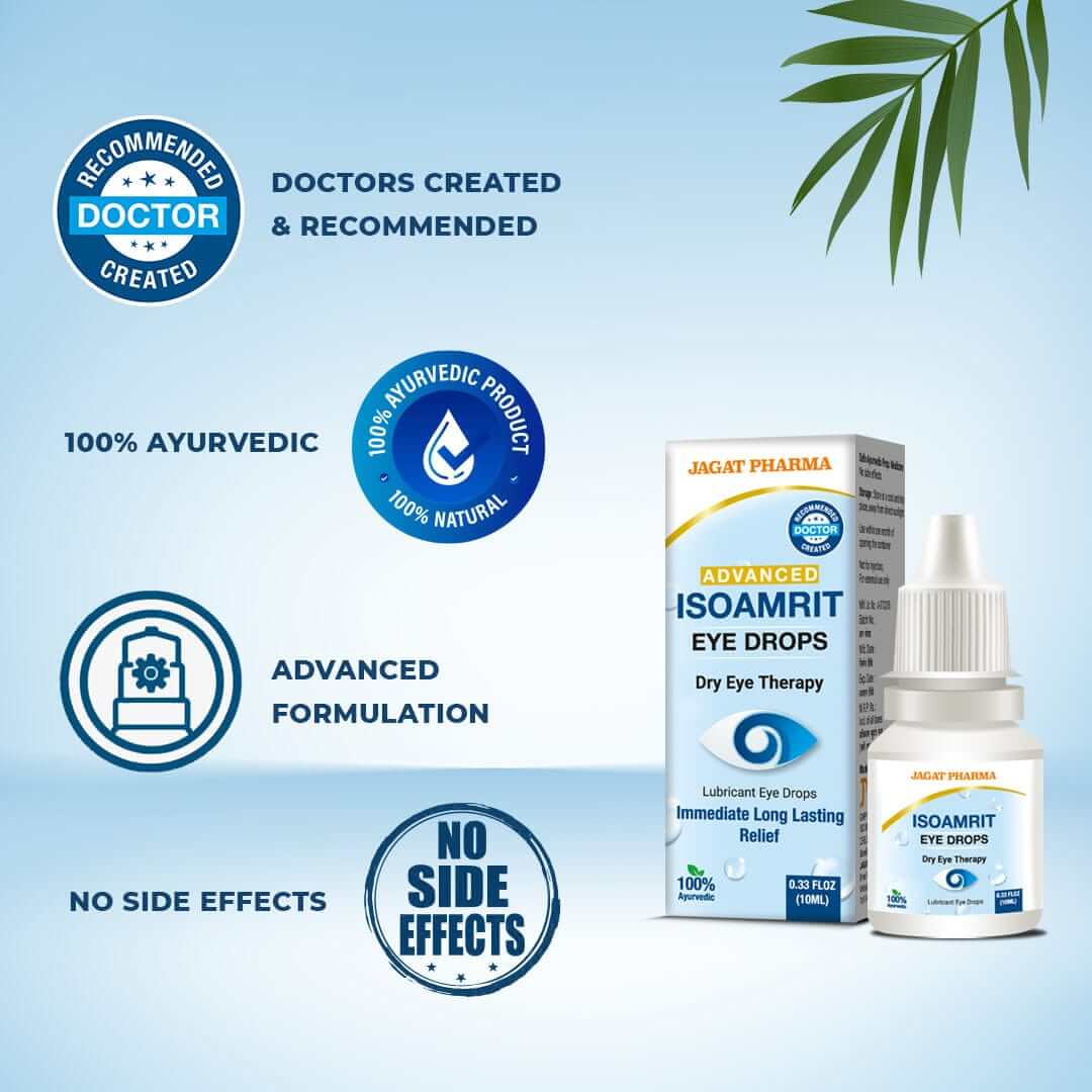 Jagat Pharma ISOAMRIT Ayurvedic Eye Drops for Dry Eyes- 10ml