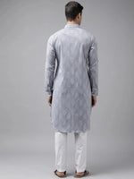 Thumbnail for Fabmade Pure Cotton Pathani Kurta Pyjama For The Modern Man