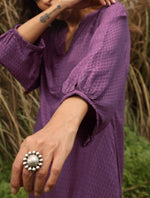 Thumbnail for trueBrowns Purple Viscose Dobby Relaxed Co-ord Set