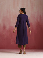 Thumbnail for trueBrowns Purple Cotton Dobby Kurta Set - Distacart