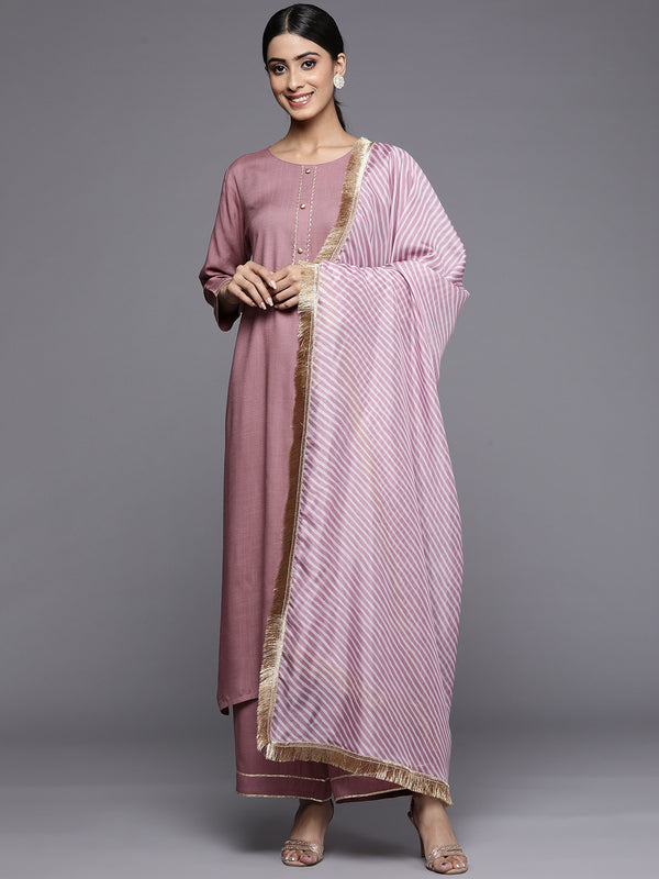 Varanga Women Solid Kurta Set With Printed Dupatta - Distacart