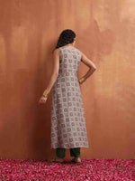 Thumbnail for trueBrowns Off White Print Flared Anarkali Kurta Set - Distacart
