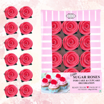 Thumbnail for sugar roses for cake cupcake decoration hot pink 120 gms