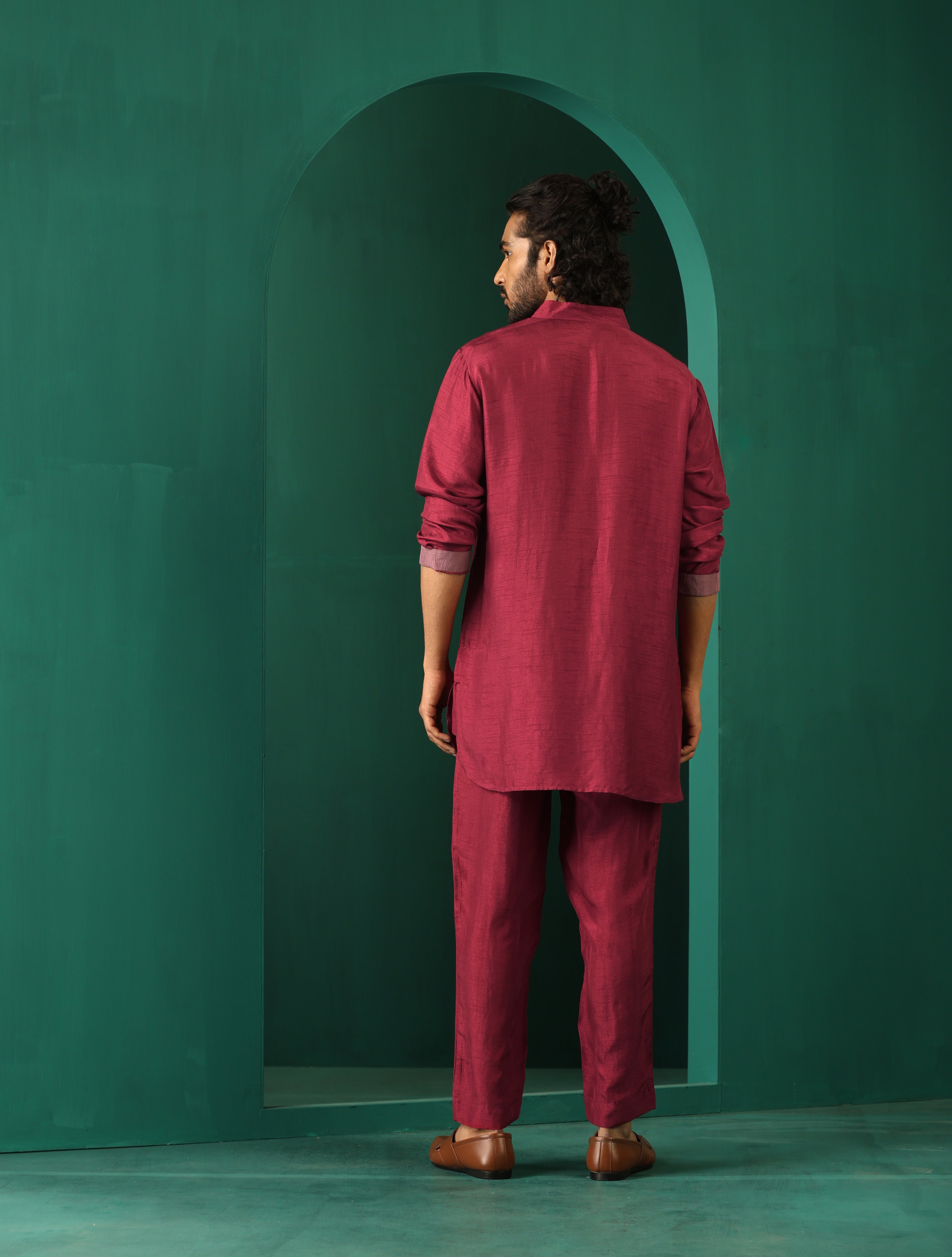 trueBrowns Men's Purple Silk Co-ord Set - Distacart
