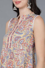 Thumbnail for Ahika Yellow Cotton Flared Kurta Palazzo With Dupatta - Distacart