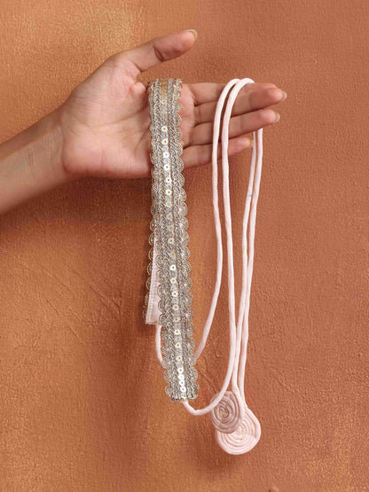 trueBrowns Light Gold Embellished Belt - Distacart