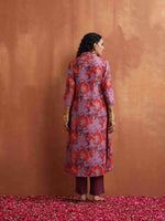 Thumbnail for trueBrowns Purple Print Shirt Kurta Set - Distacart