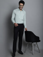 Thumbnail for Jainish Men's Geomatric Printed Formal Shirts - Pista - Distacart