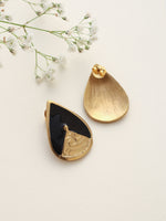 Thumbnail for trueBrowns Brass Black Stone Drop Stud Earrings - Distacart
