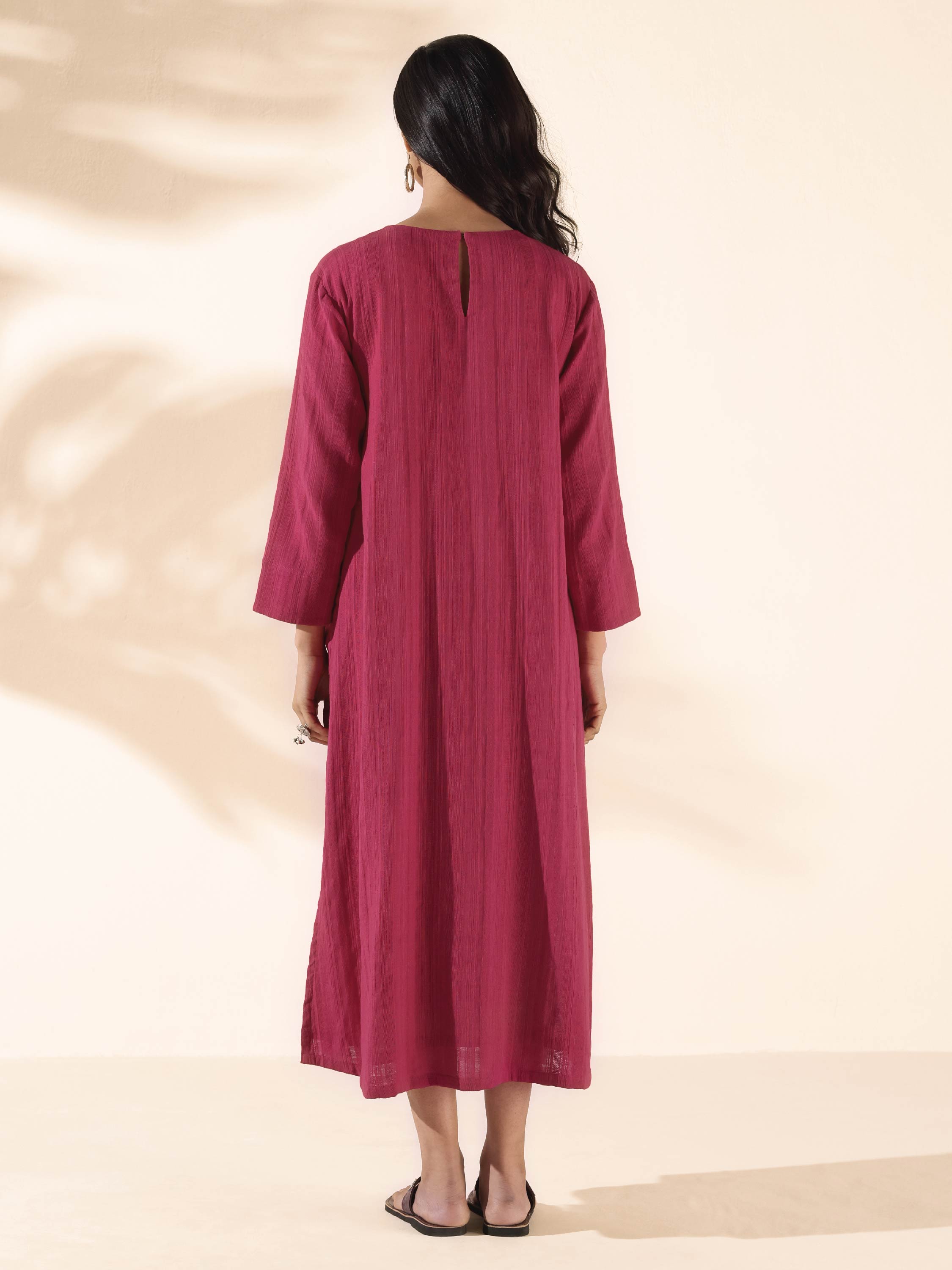 trueBrowns Carrot Cotton Dobby Pocket Dress - Distacart