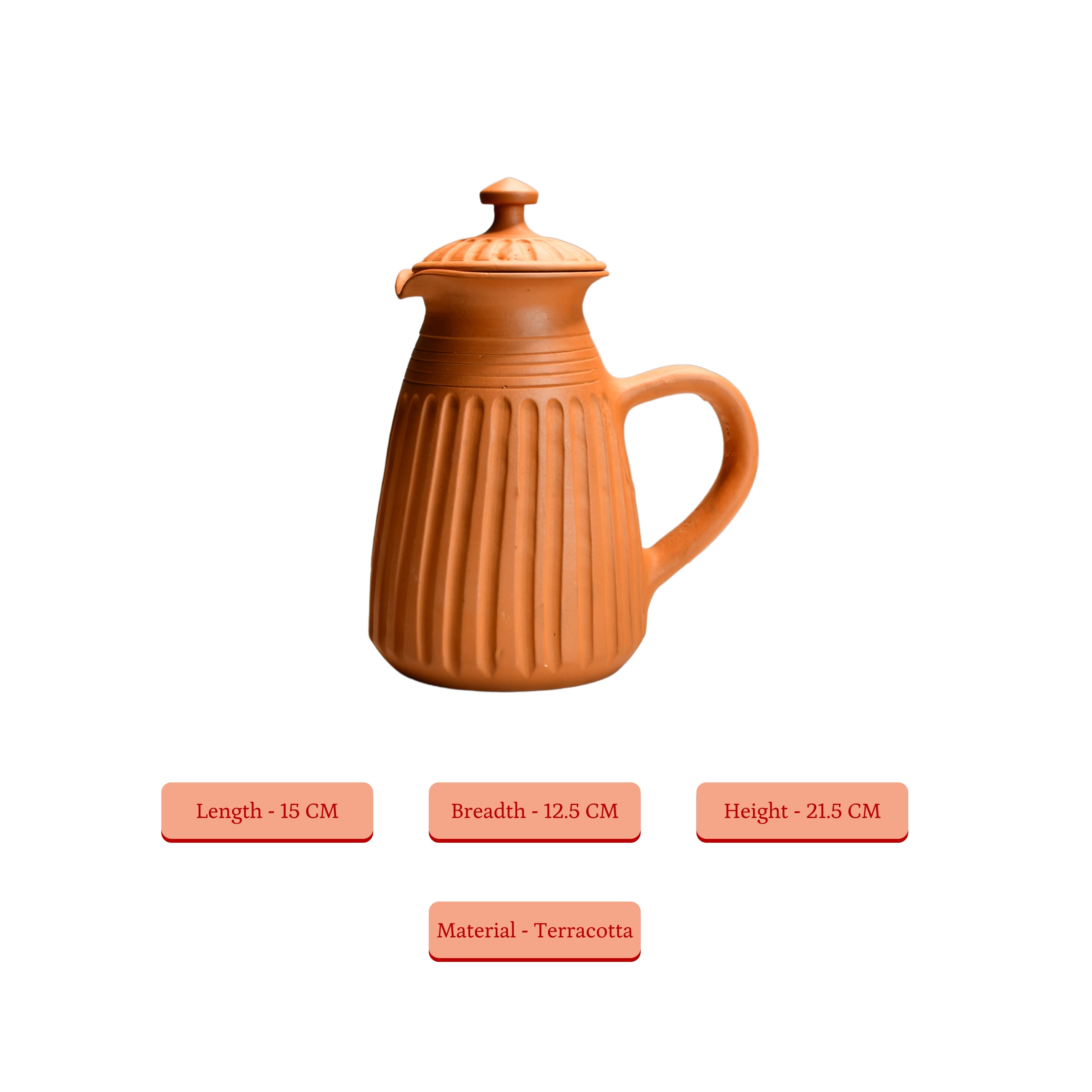Sowpeace Premium Large Terracotta flat/base Jug