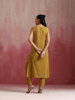 Thumbnail for trueBrowns Mustard Cotton Kurta Set - Distacart