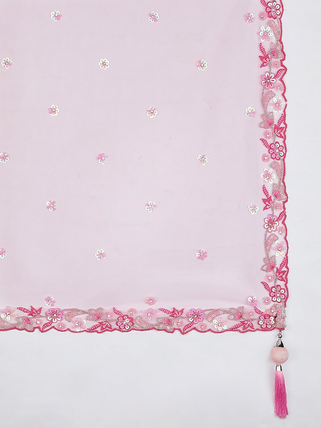 House of Panchhi Pink Georgette Sequins And Thread Embroidery Lehenga Choli & Dupatta - Distacart
