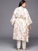 Thumbnail for Ahalyaa Plus Size Floral Printed Flared Sleeves Kaftan Kurta - Distacart