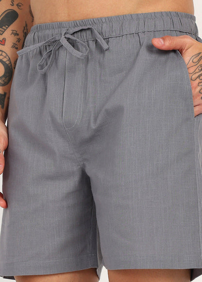 Fabmade Slate Drift Linen Pyjama Shorts - Distacart