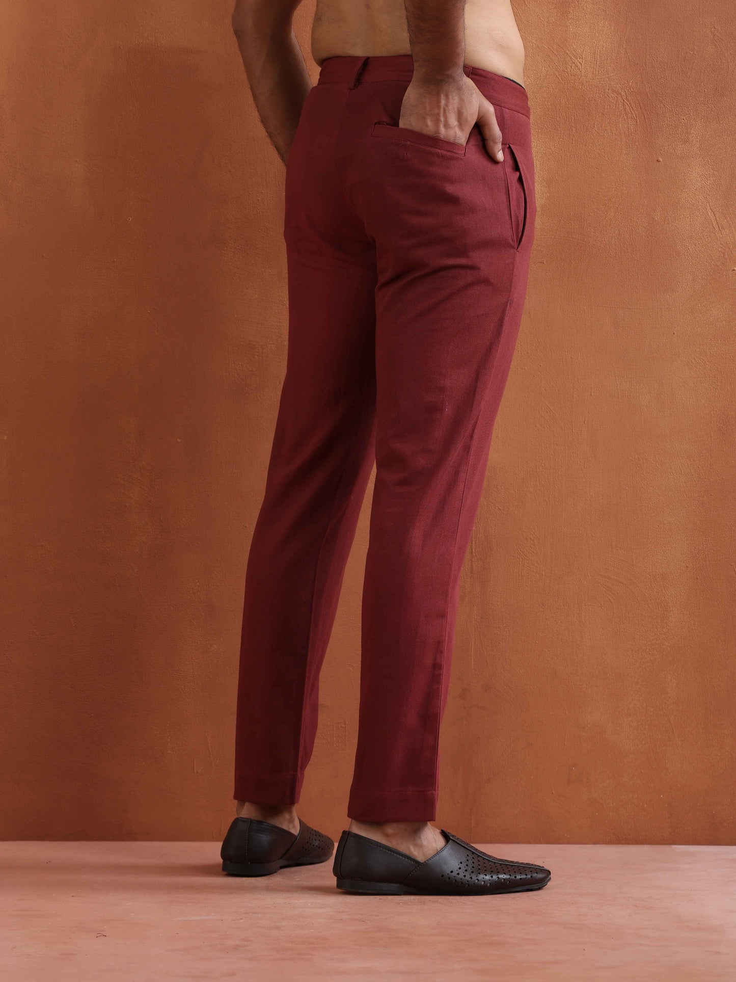 trueBrowns Men's Rust Cotton Twill Pants - Distacart
