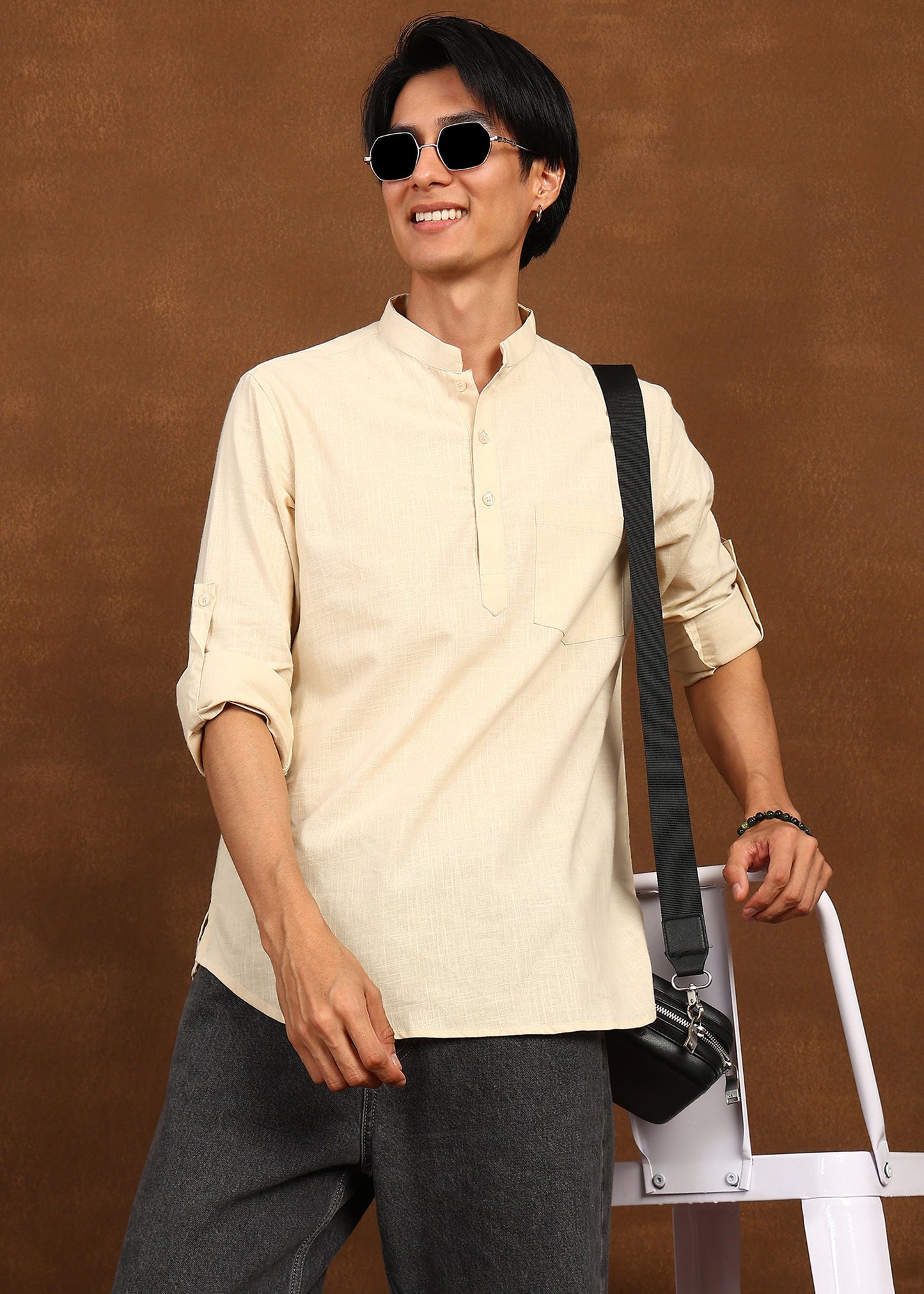 Fabmade Dune Linen Kurta - Distacart