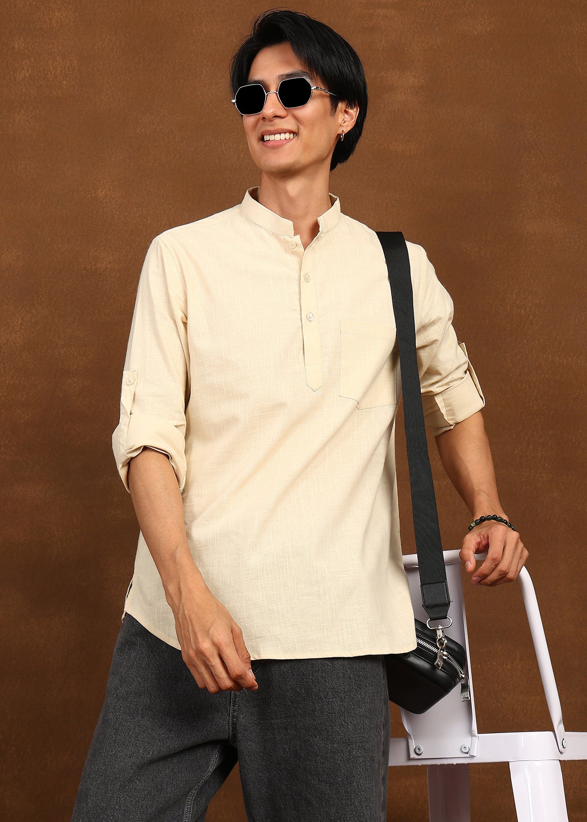 Fabmade Dune Linen Kurta - Distacart