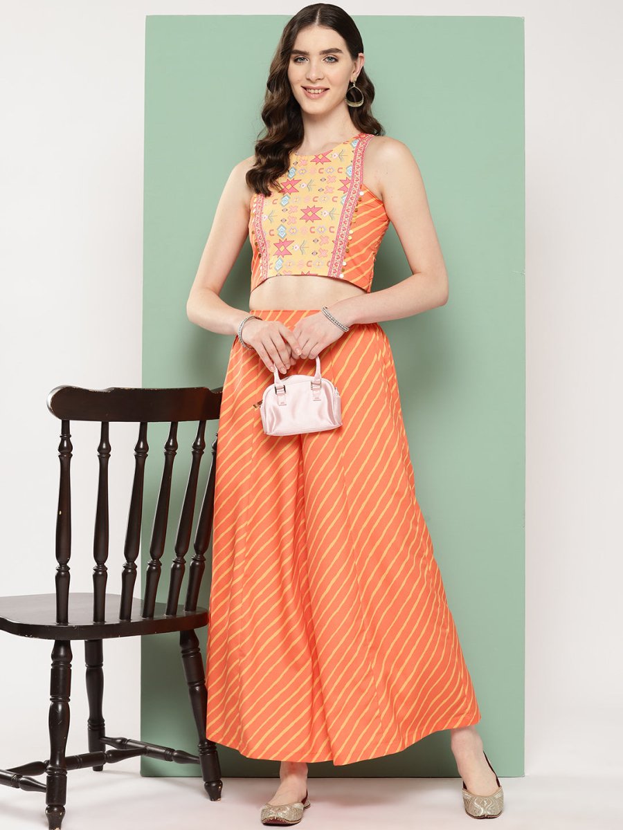 Ahalyaa Geometric Printed Ethnic Co-Ords - Distacart