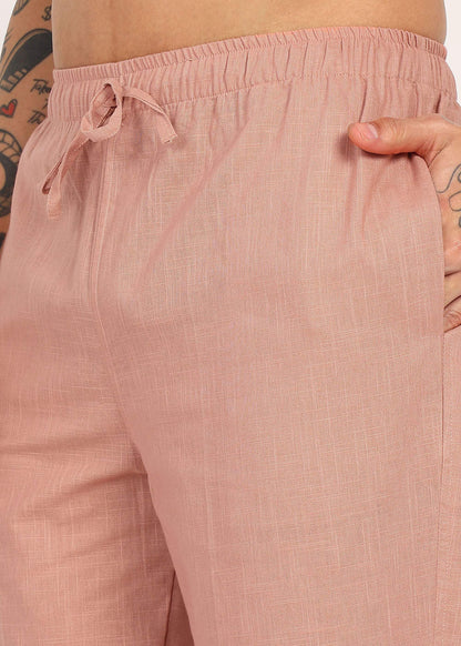 Fabmade Men’S Peach Linen Pyjama - Distacart
