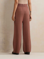 Thumbnail for trueBrowns Peach Woollen Flared Pants
