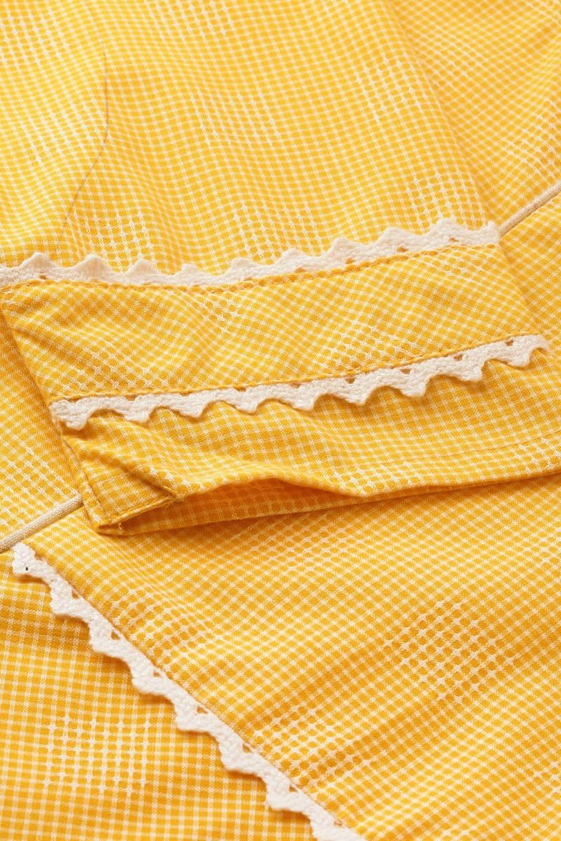 Ahika Yellow Checked Kurta - Distacart