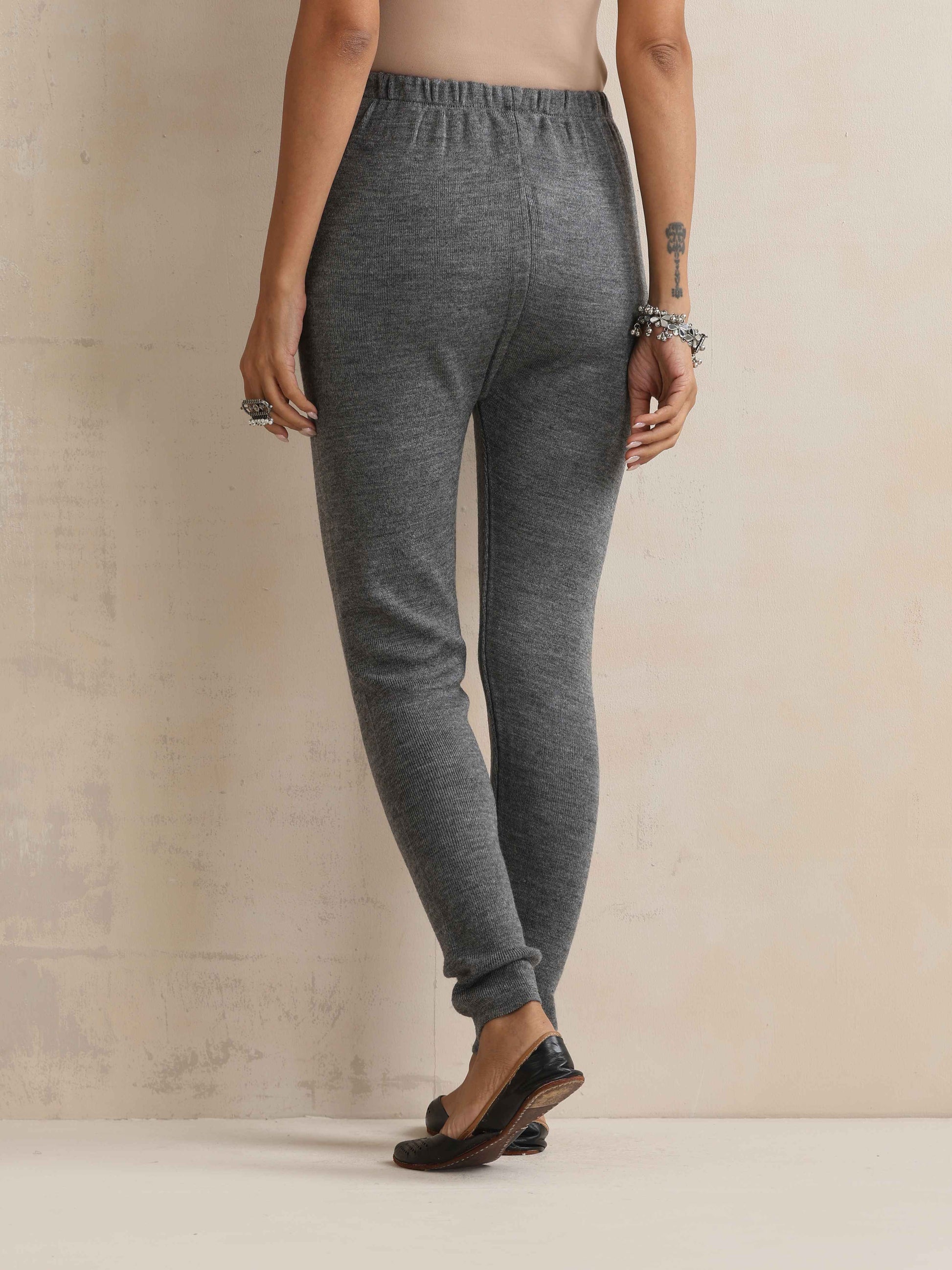 trueBrowns Grey Woollen Leggings - Distacart