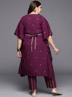 Thumbnail for Ahalyaa Plus Size Floral Printed Kaftan Kurta with Trousers - Distacart