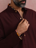 Thumbnail for trueBrowns Men's Cola Mandarin Collar Kurta - Distacart